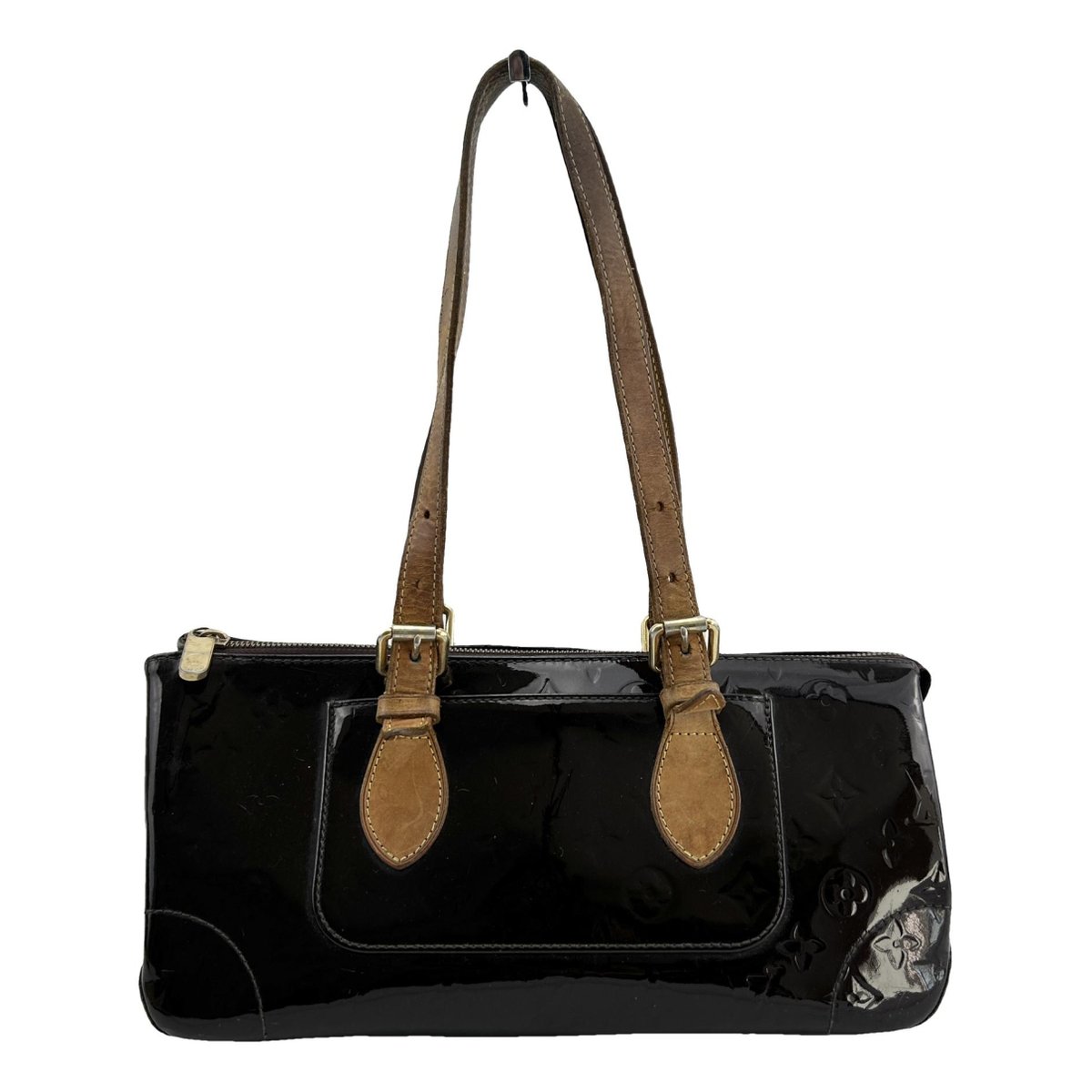 Rosewood patent leather handbag