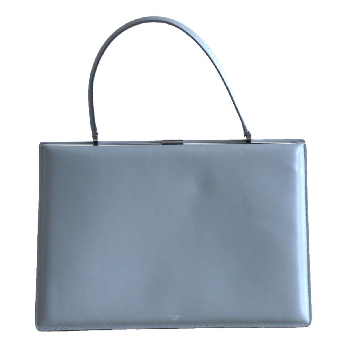 Clasp leather handbag