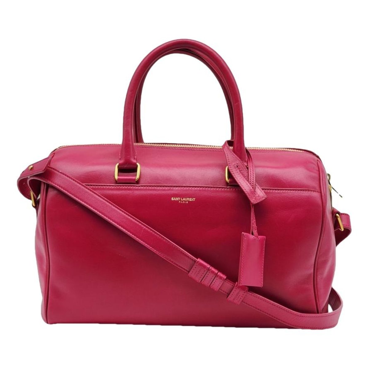Duffle leather handbag