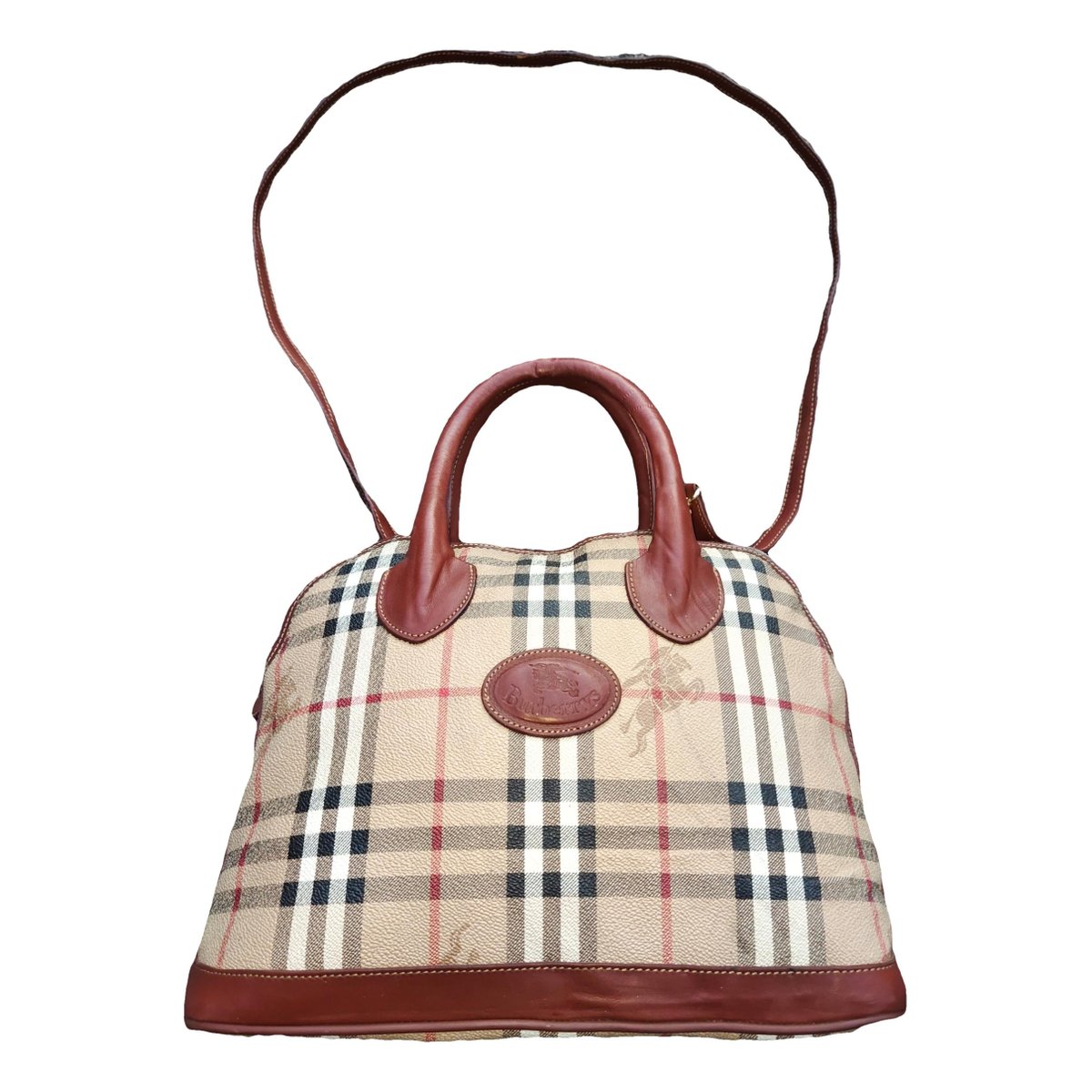 Title leather handbag