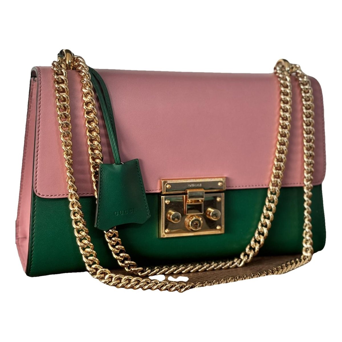 Padlock leather handbag