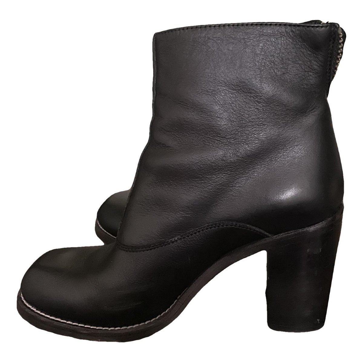 Hybrid leather ankle boots