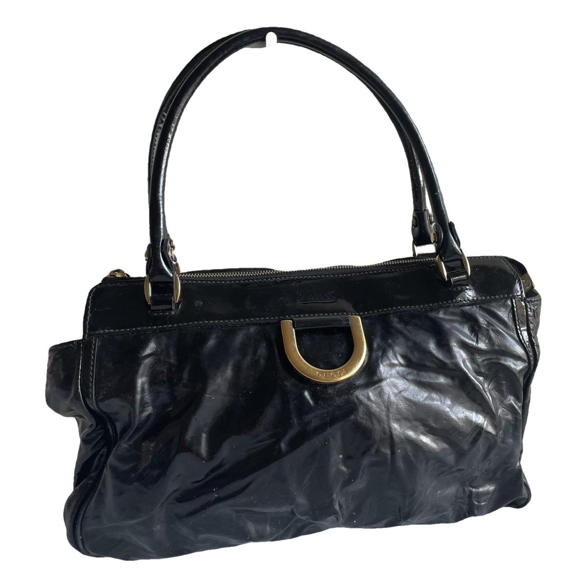 D-Ring patent leather handbag