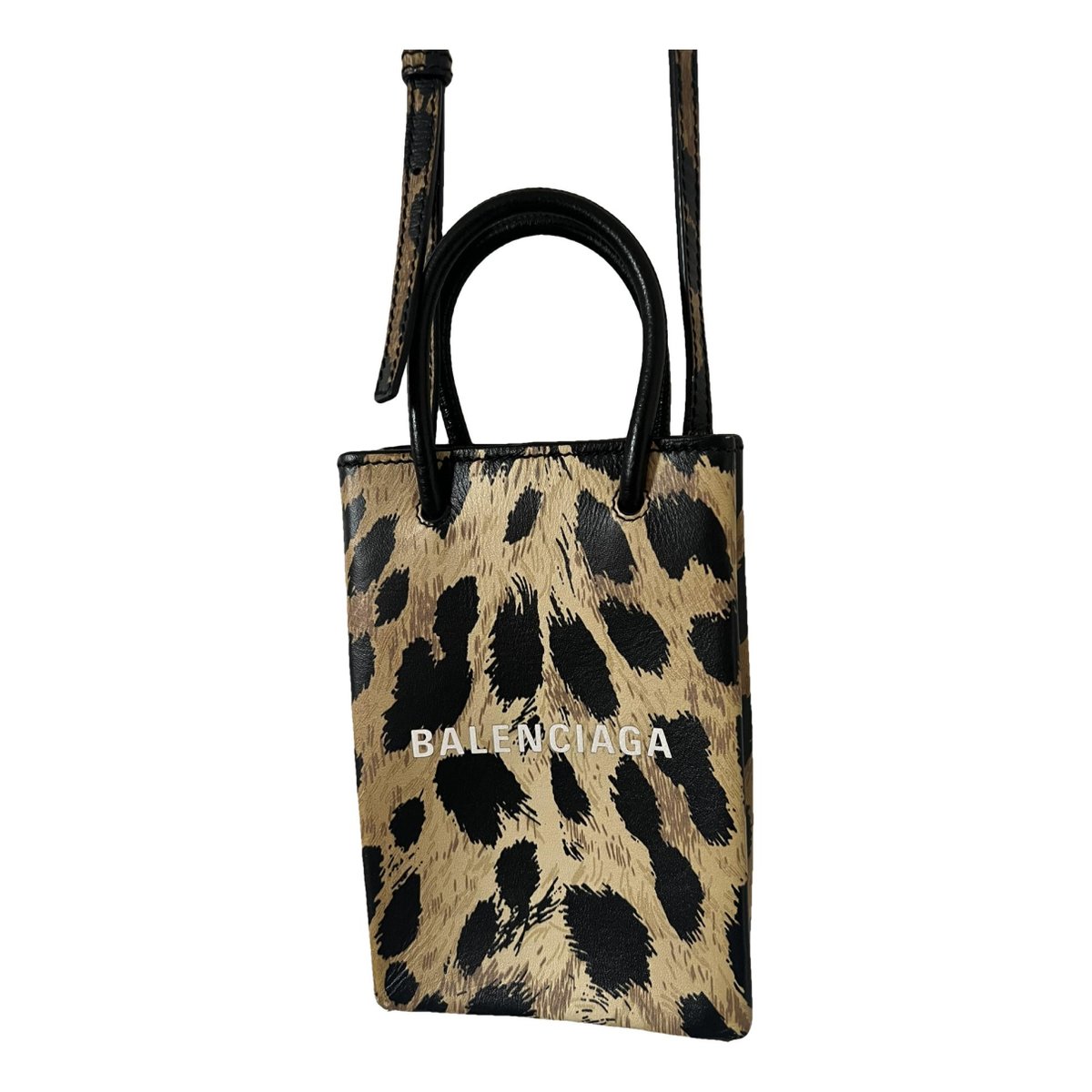 Shopping North South leather handbag