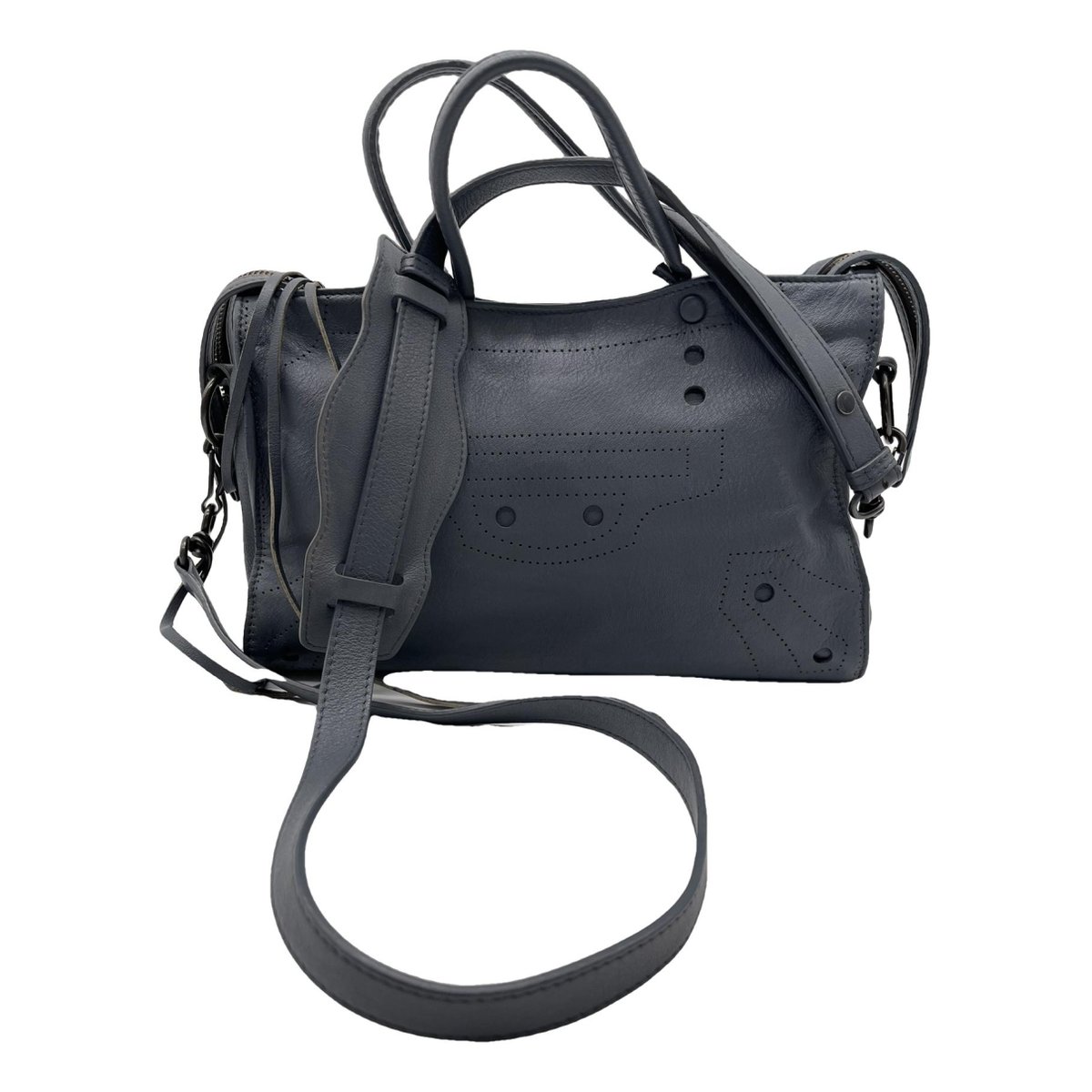 Blackout leather crossbody bag