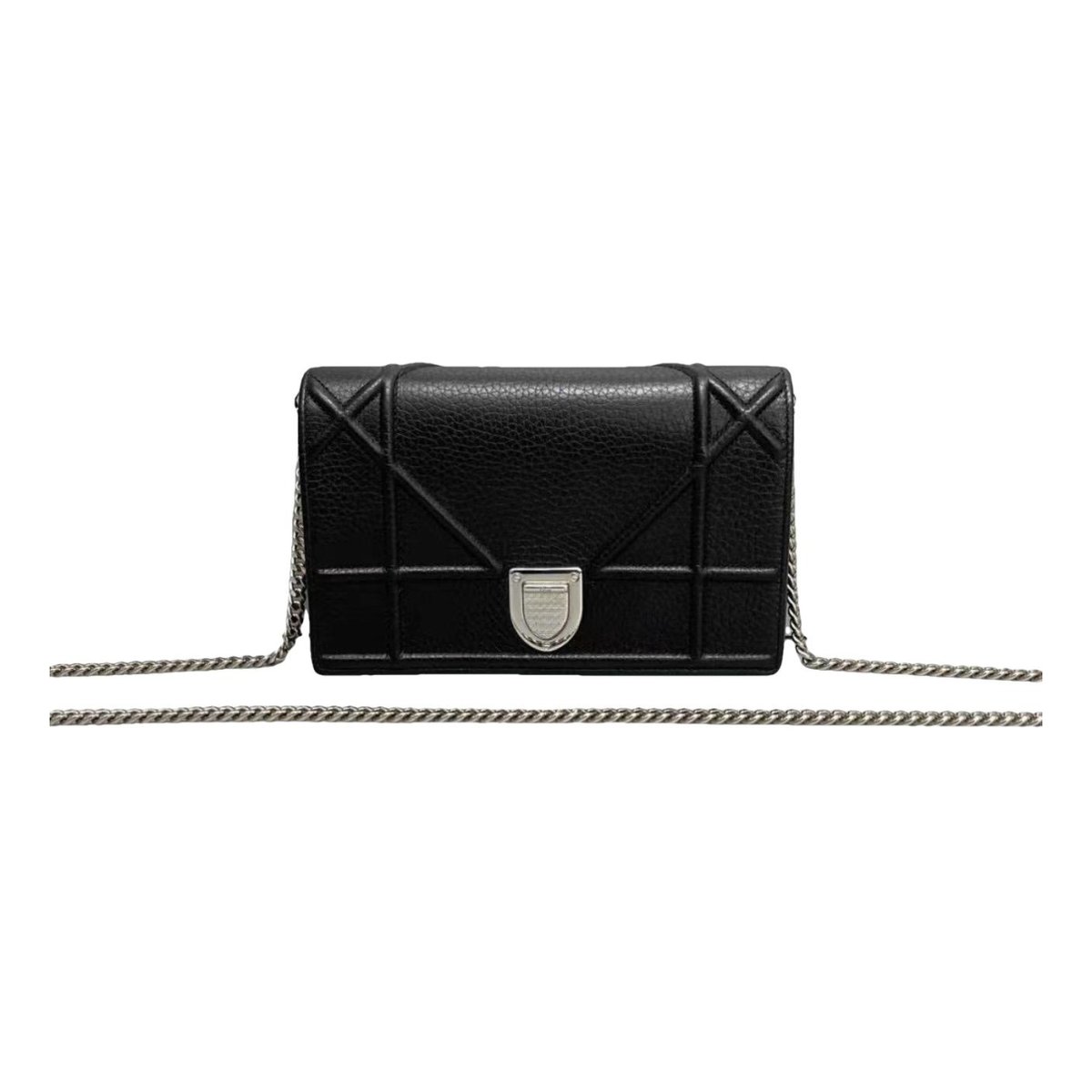 Wallet On Chain Diorama leather crossbody bag