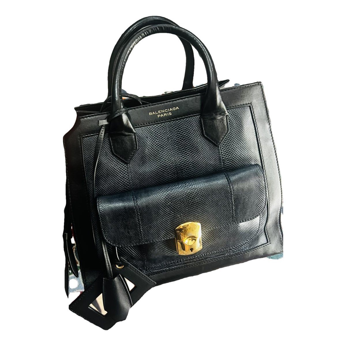 Padlock leather crossbody bag