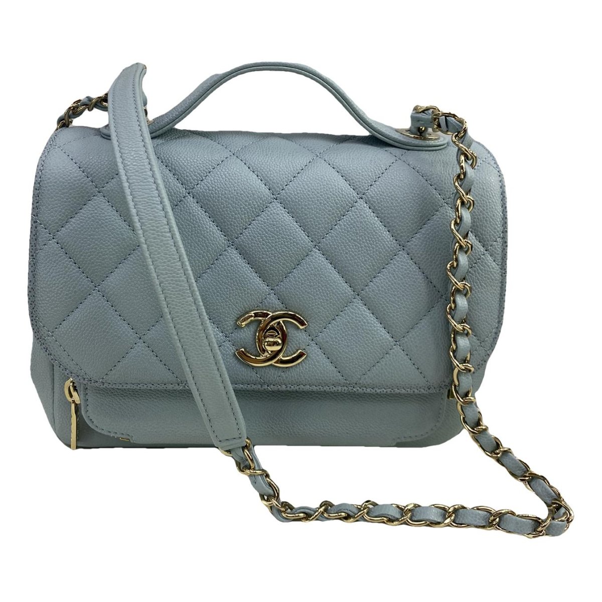 Trendy CC Top Handle leather handbag