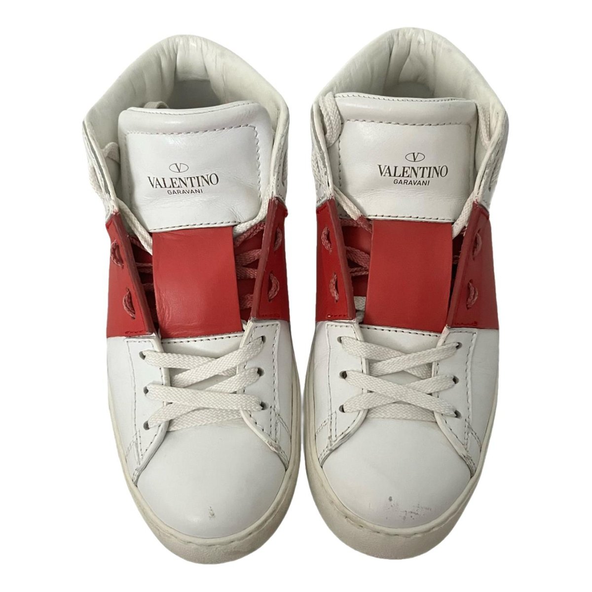 Open leather trainers