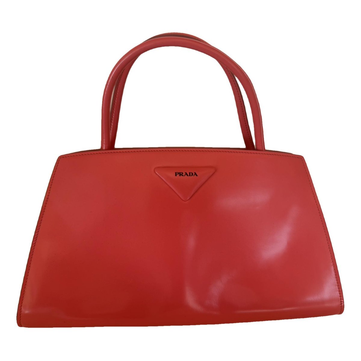 Pyramid leather handbag