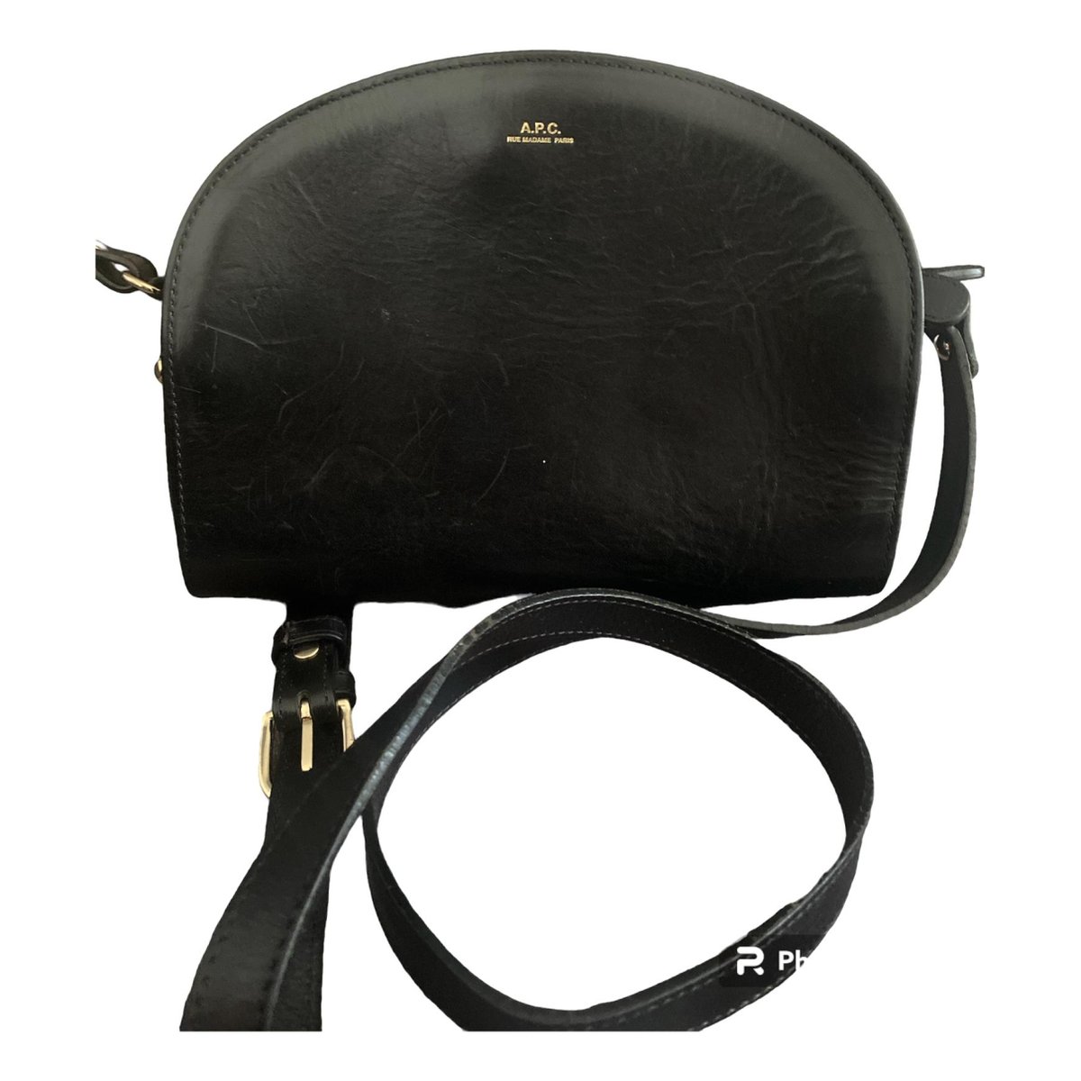 Demi-lune leather handbag