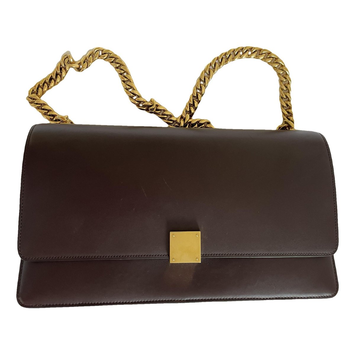 Case flap leather handbag
