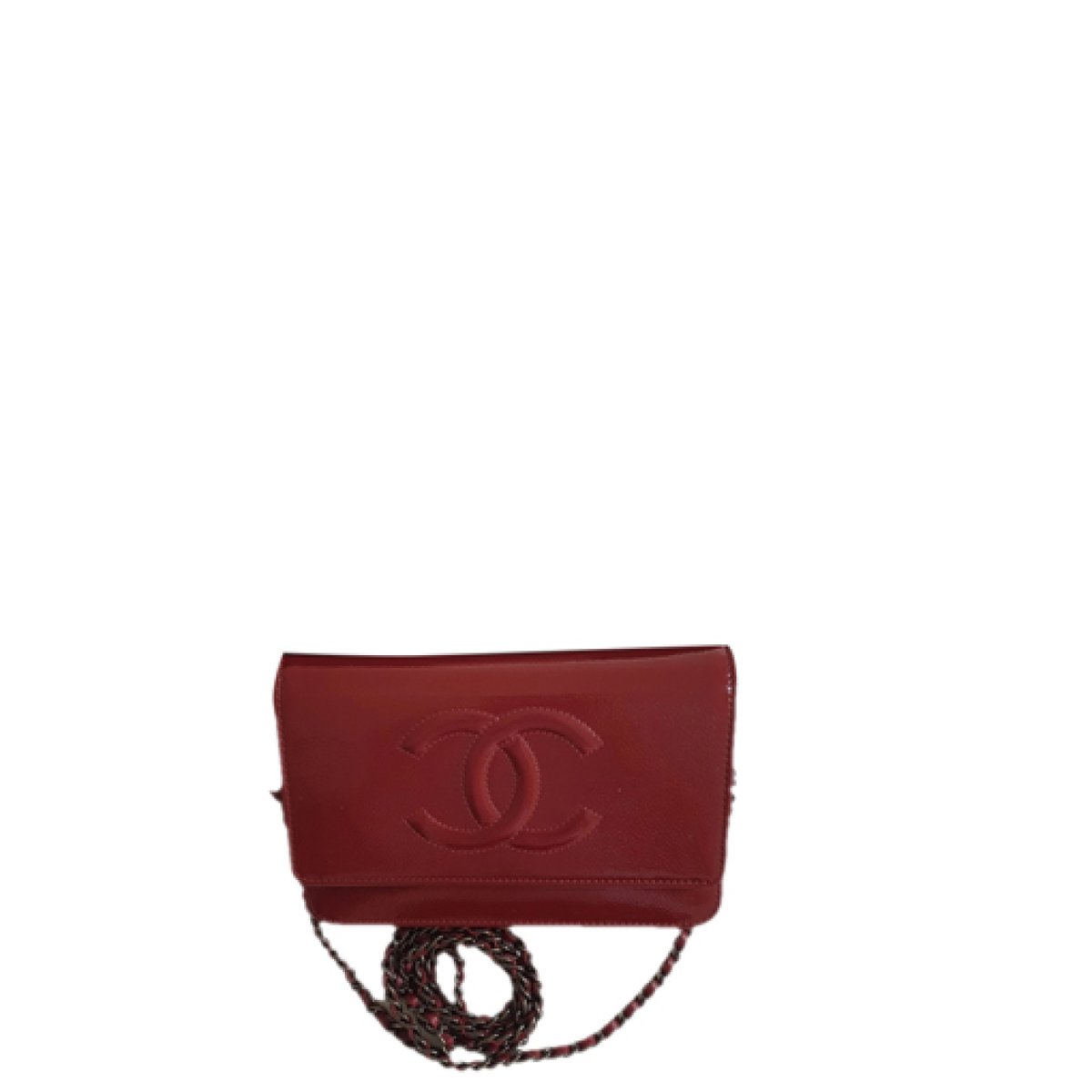 Wallet On Chain Double C patent leather crossbody bag