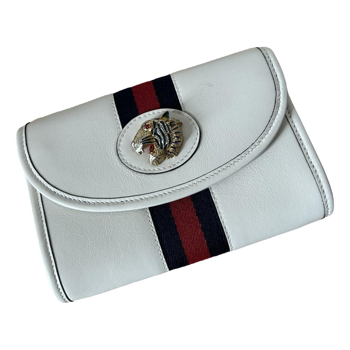 Animalier leather clutch bag