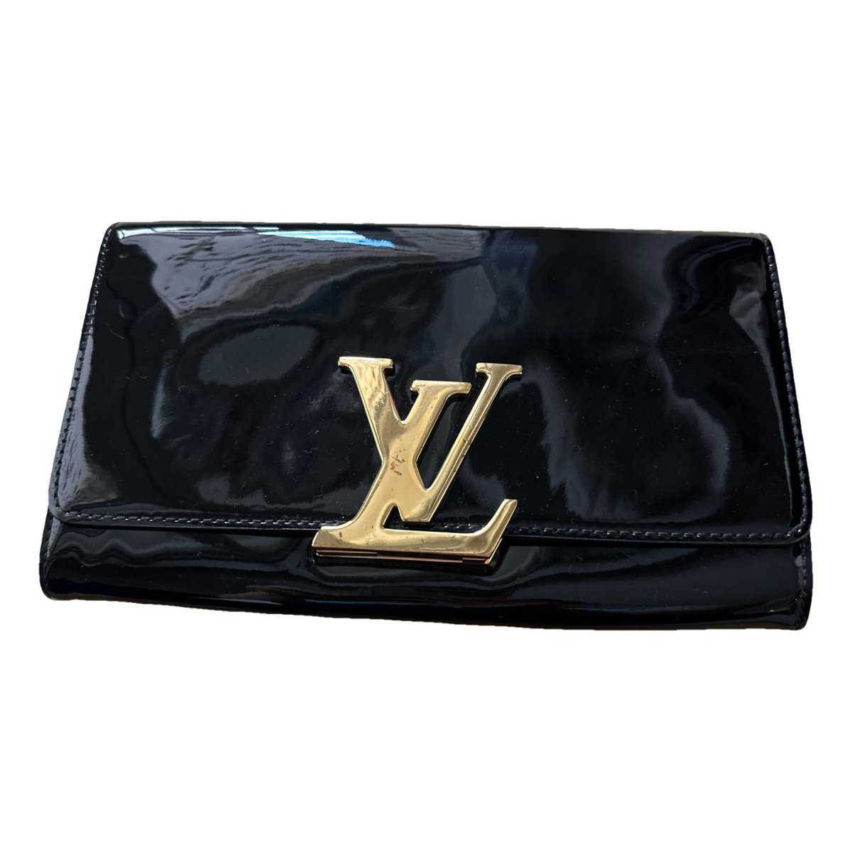 Louise patent leather clutch bag