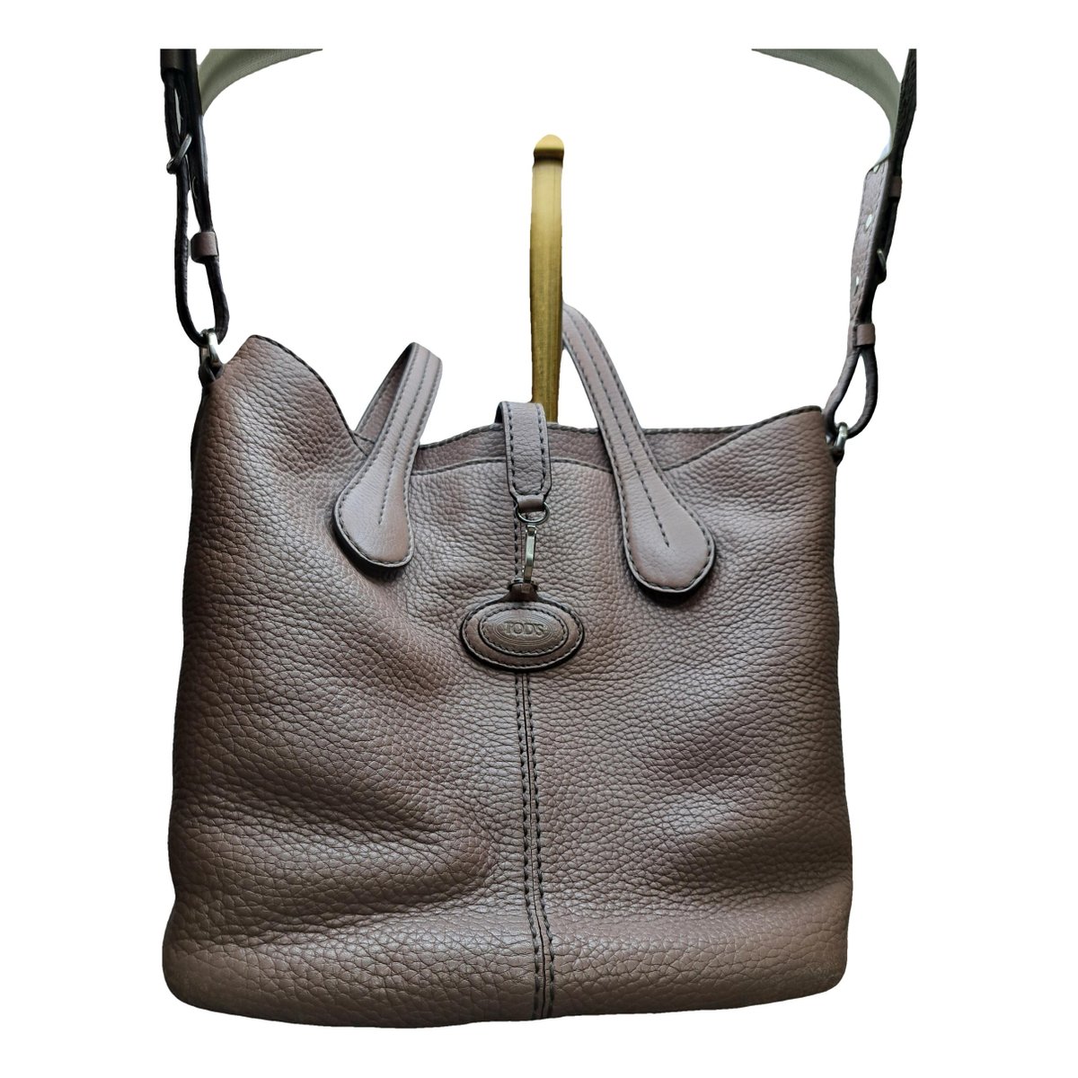 Shopping Media leather handbag