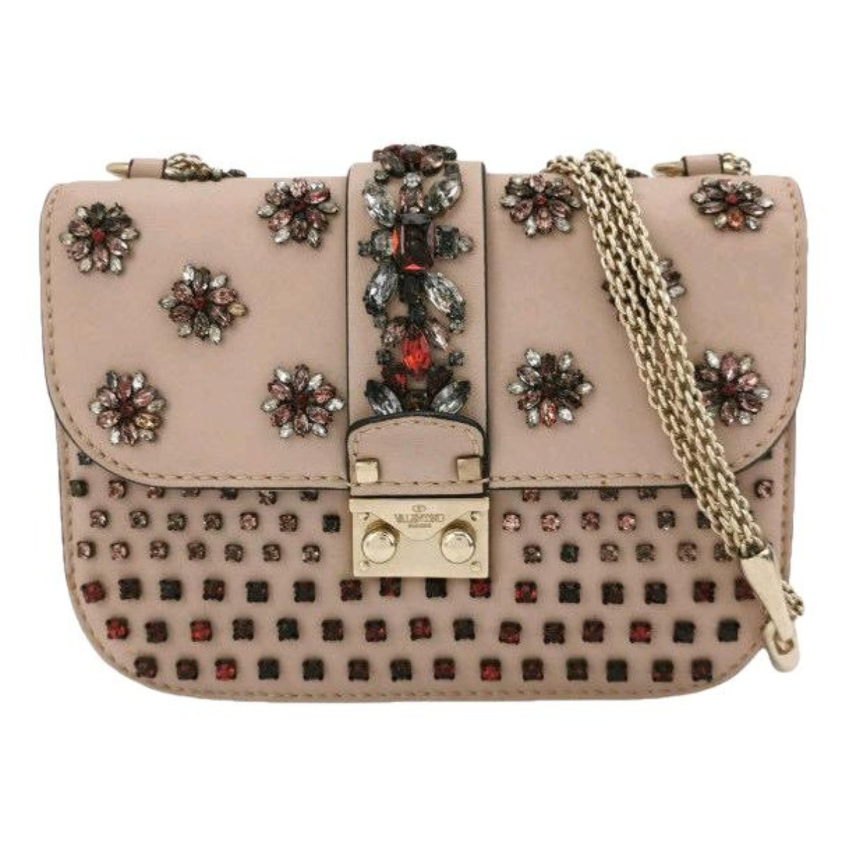 Glam Lock leather crossbody bag