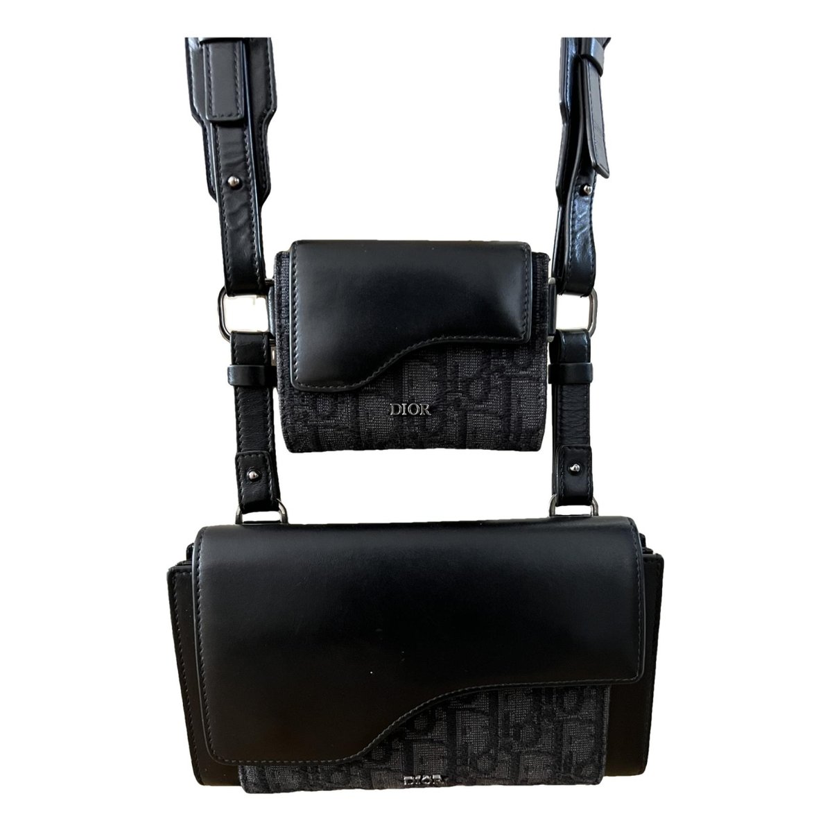 Saddle leather clutch bag