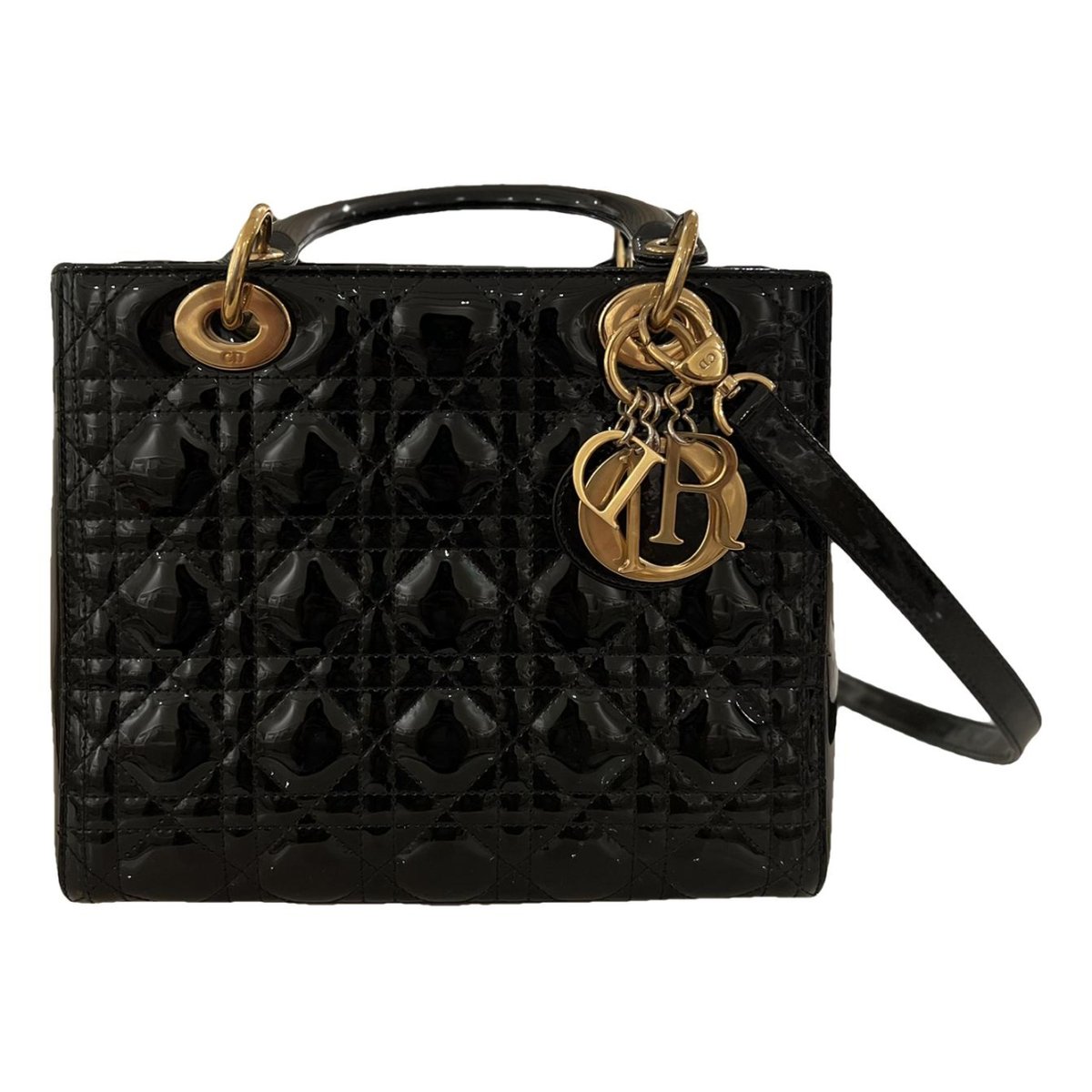 Lady Dior patent leather handbag