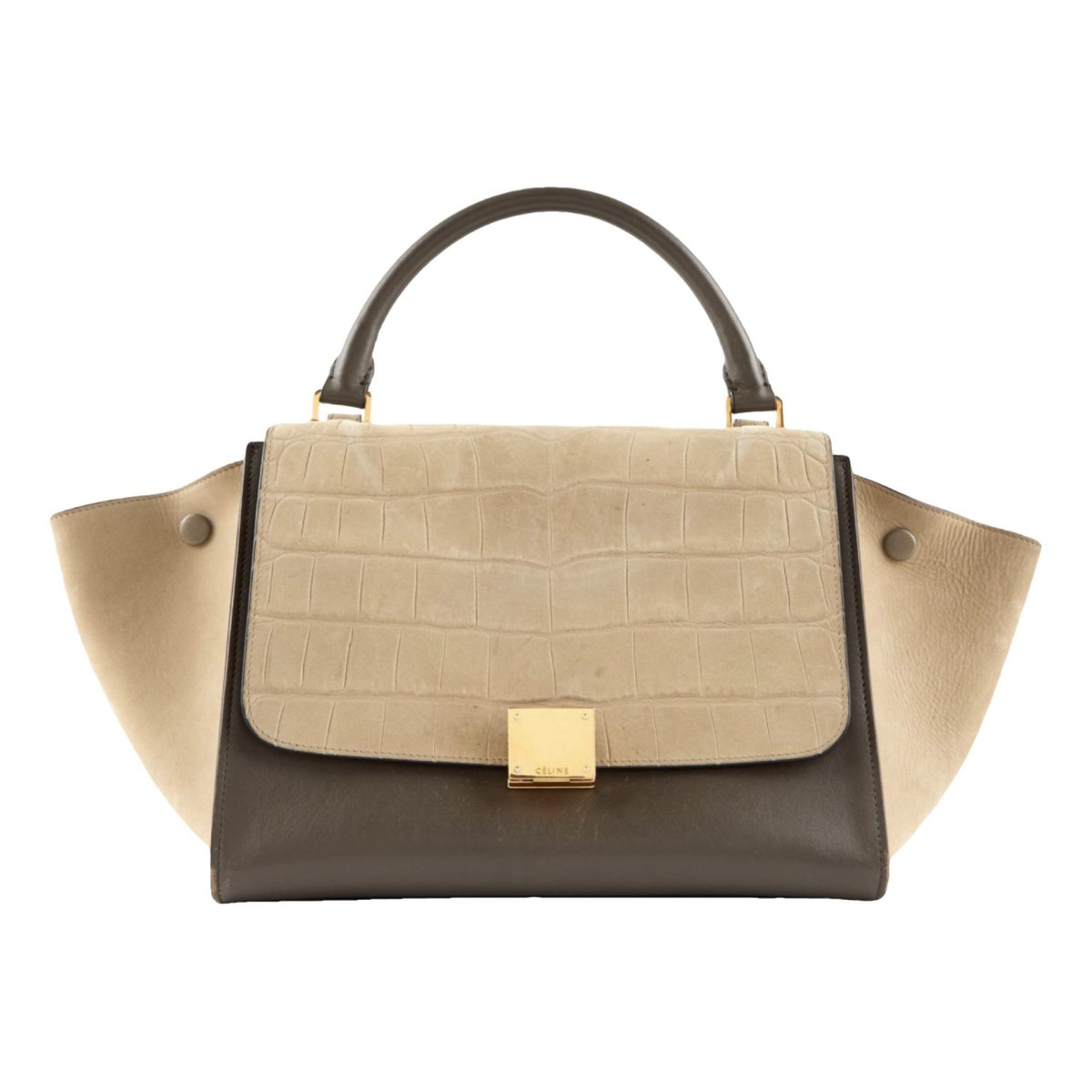 Trapèze leather handbag