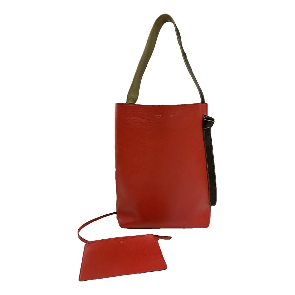 Clasp Bucket leather handbag