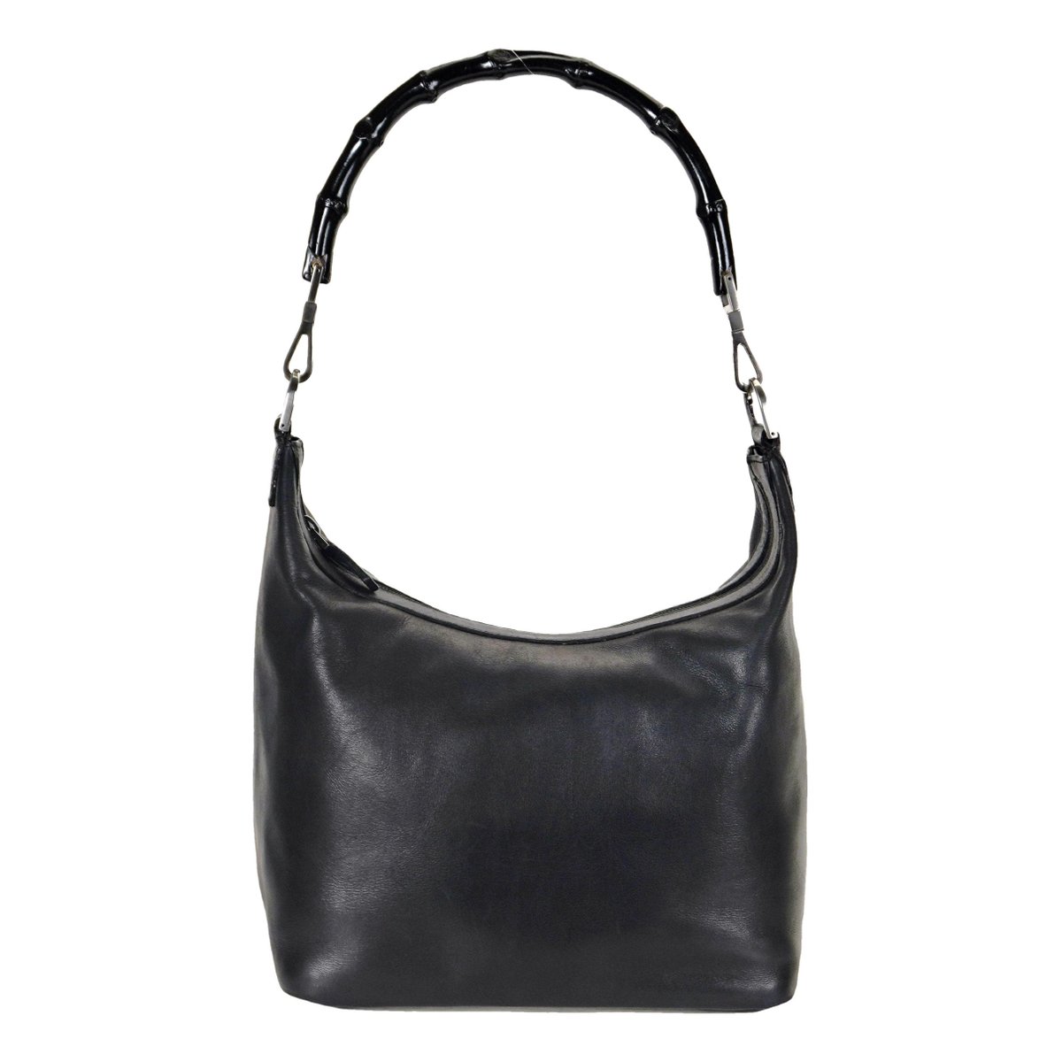 Bamboo Zip Top Handle leather handbag