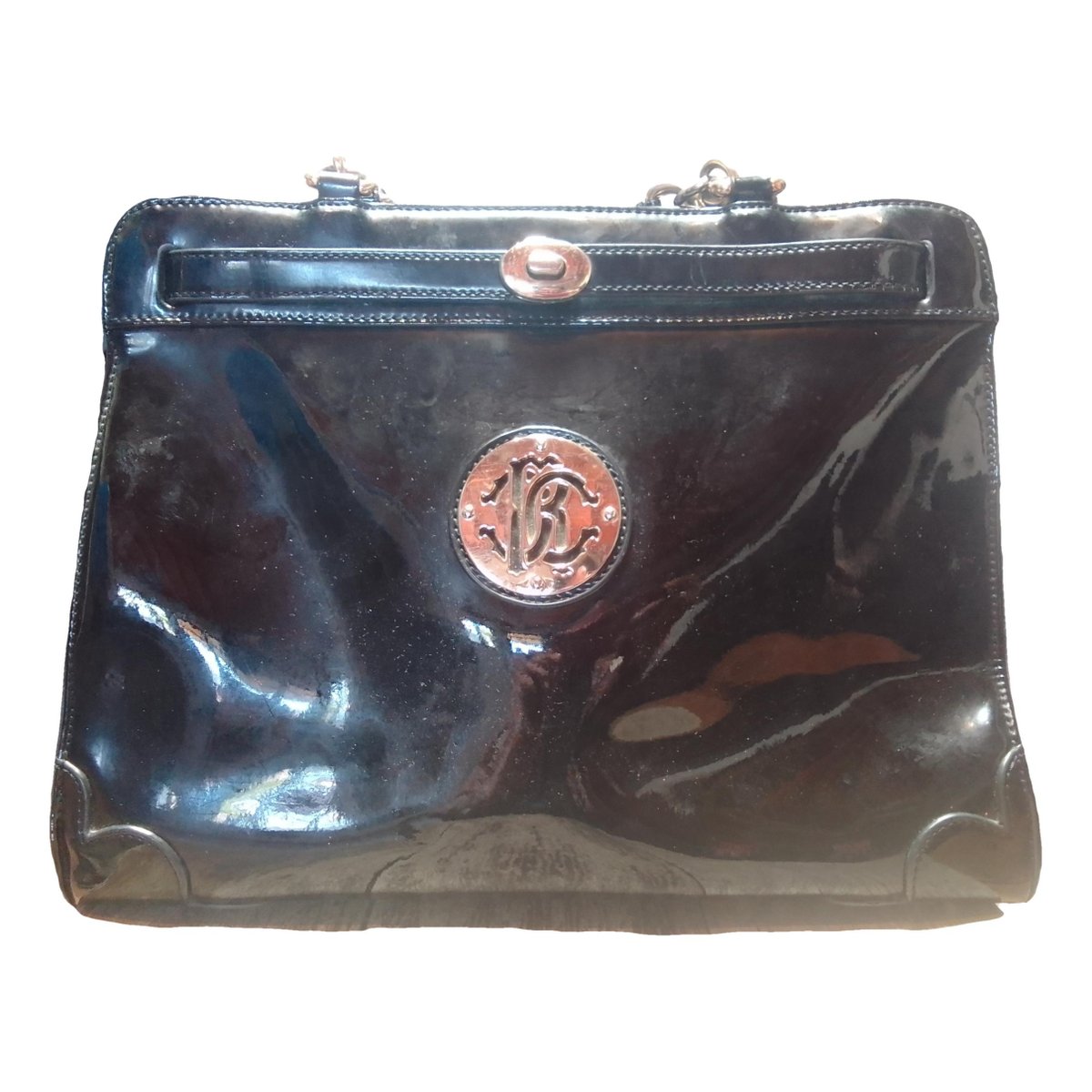 Patent leather handbag