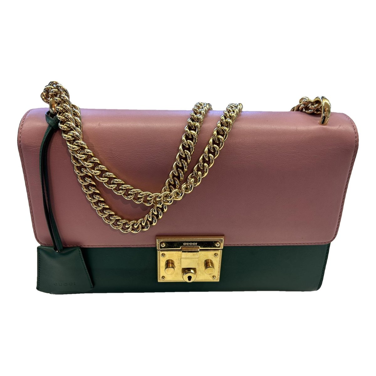 Padlock leather handbag