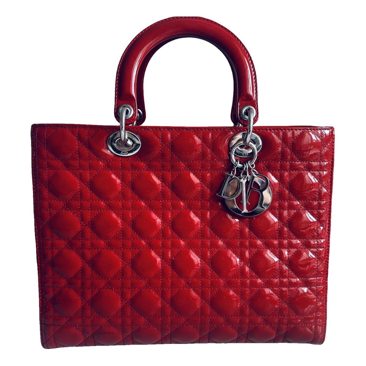 Lady Dior patent leather handbag