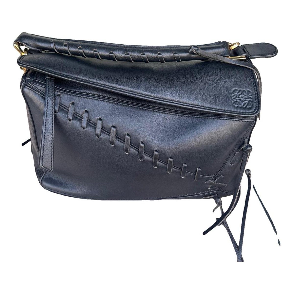 Puzzle leather handbag