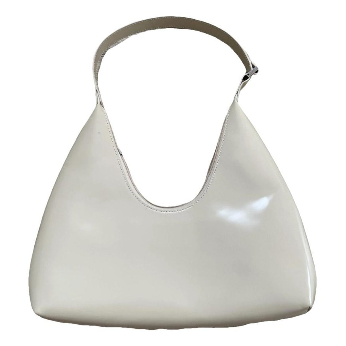 Amber patent leather handbag