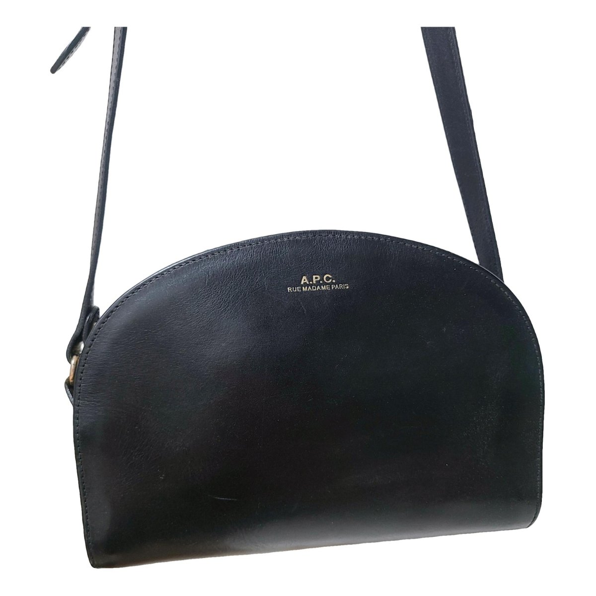 Demi-lune leather crossbody bag