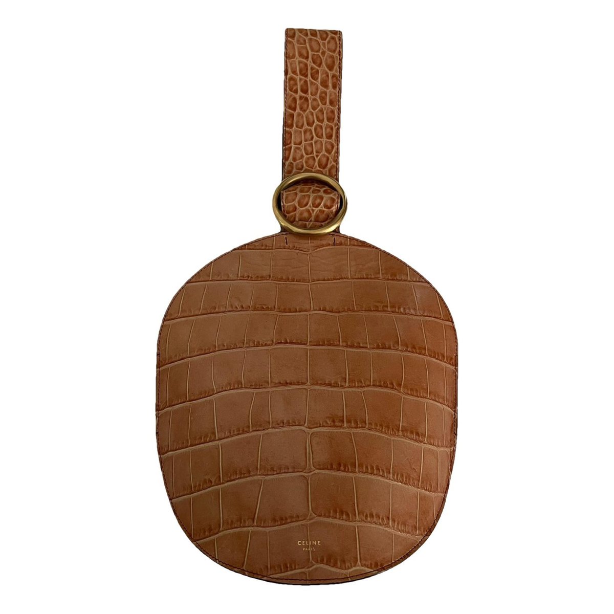 Curve leather clutch bag