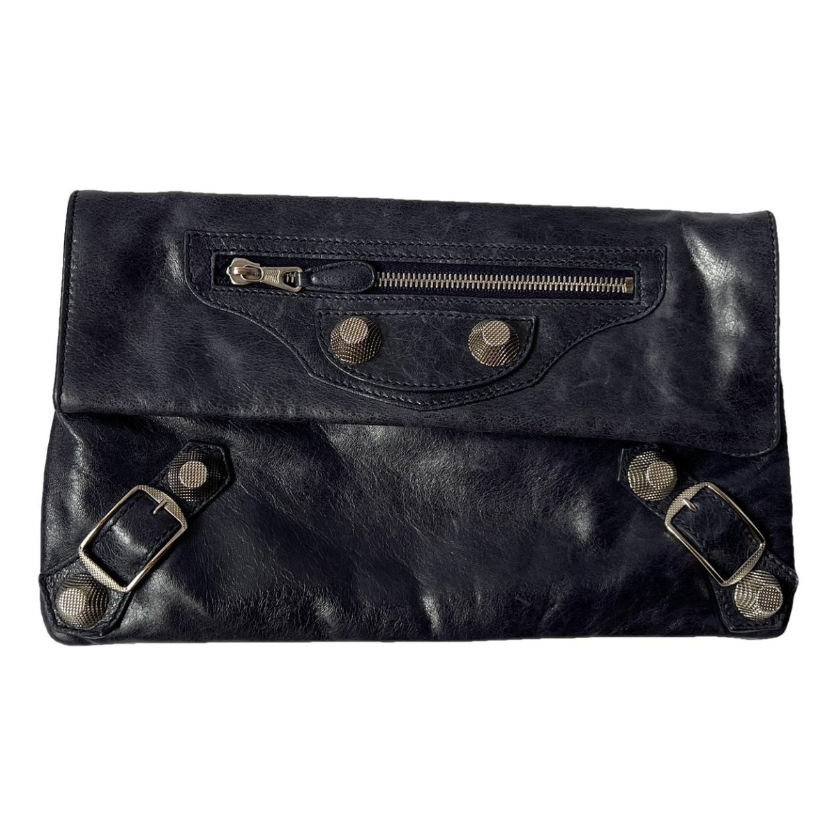 City leather clutch bag