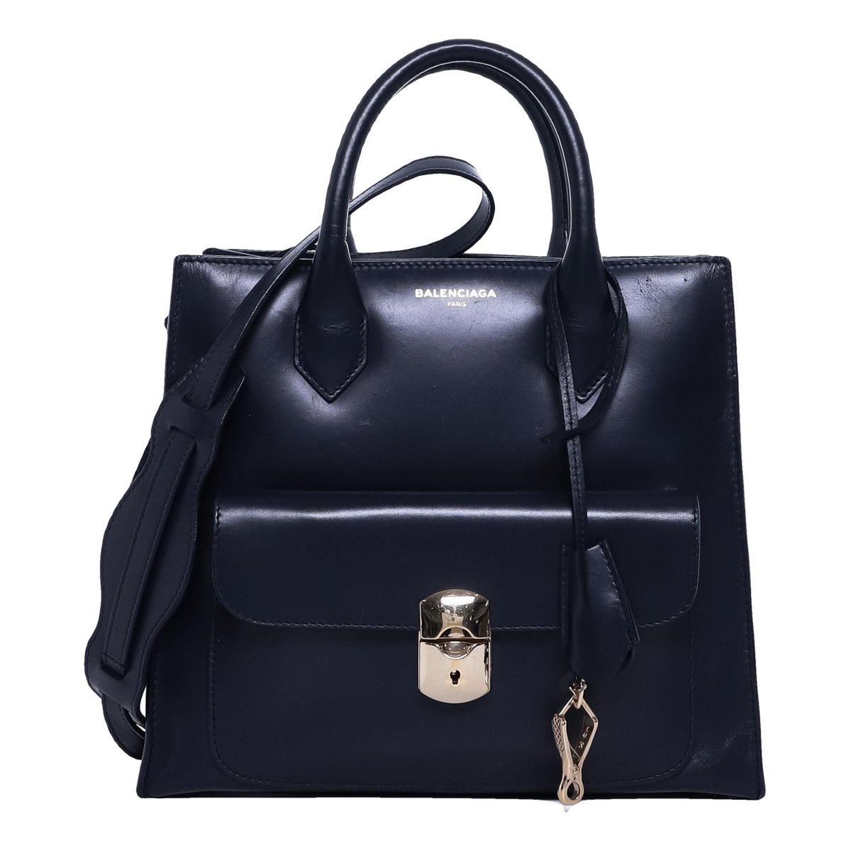 Padlock leather crossbody bag