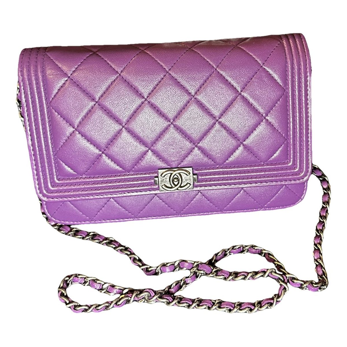 Wallet On Chain leather crossbody bag