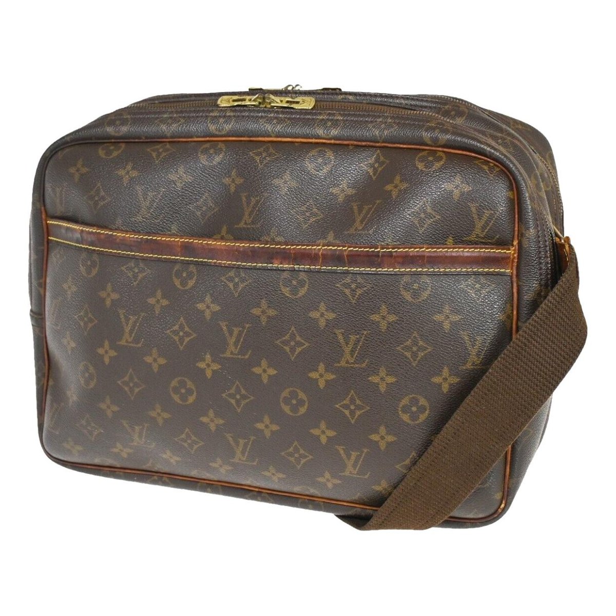 Reporter patent leather handbag