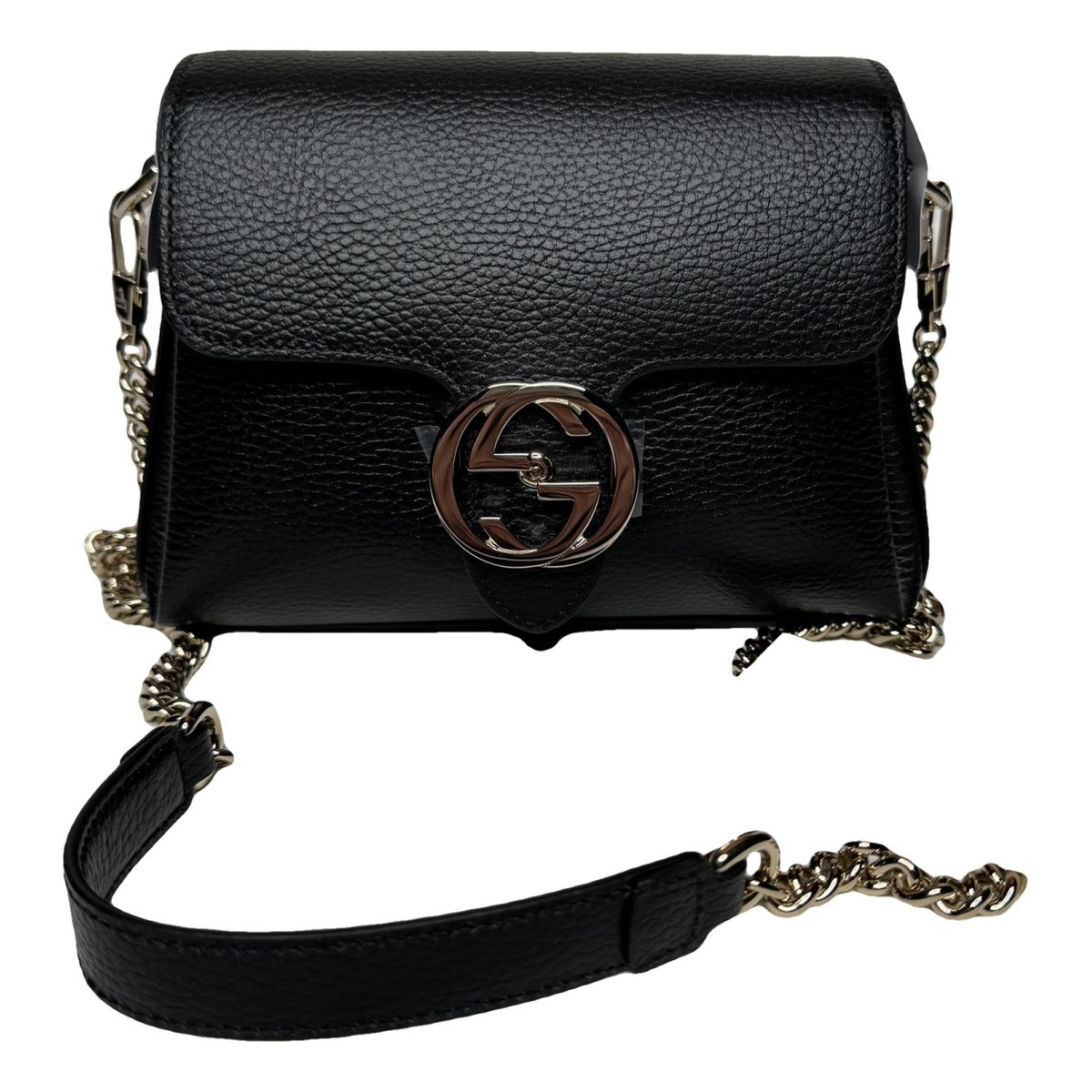 Interlocking leather crossbody bag