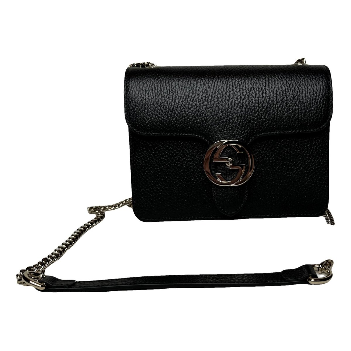 Interlocking leather crossbody bag
