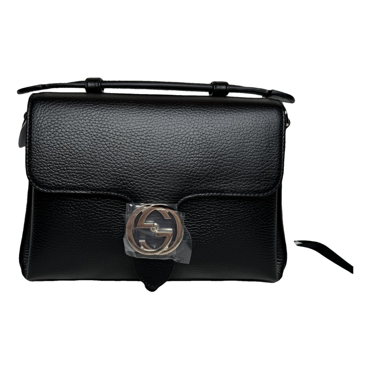 Interlocking leather crossbody bag
