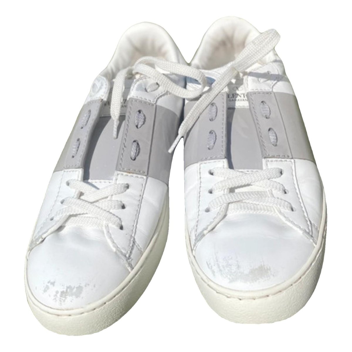 Open leather trainers