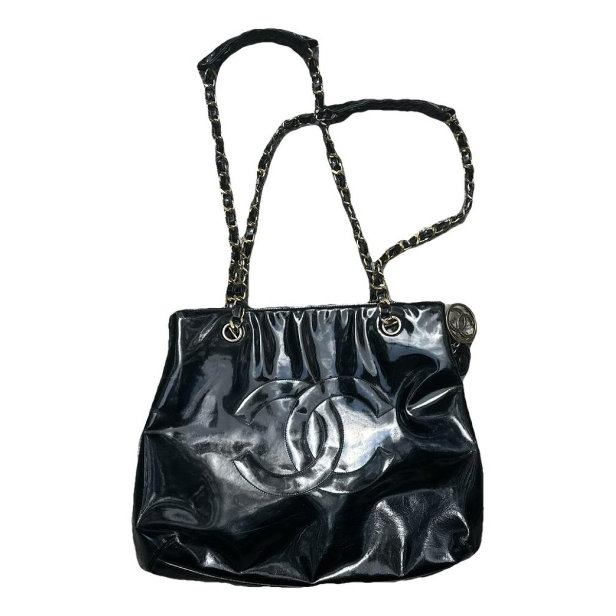 Vintage CC Chain patent leather tote