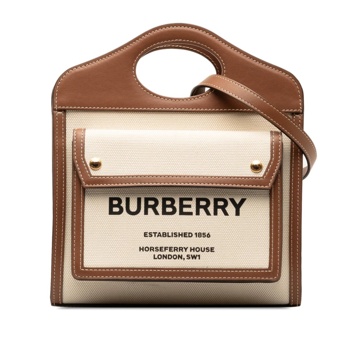 Pocket leather crossbody bag