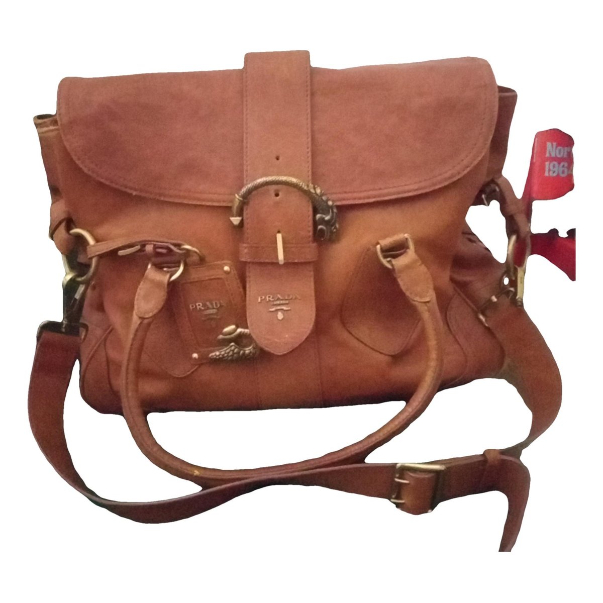 Madras leather handbag