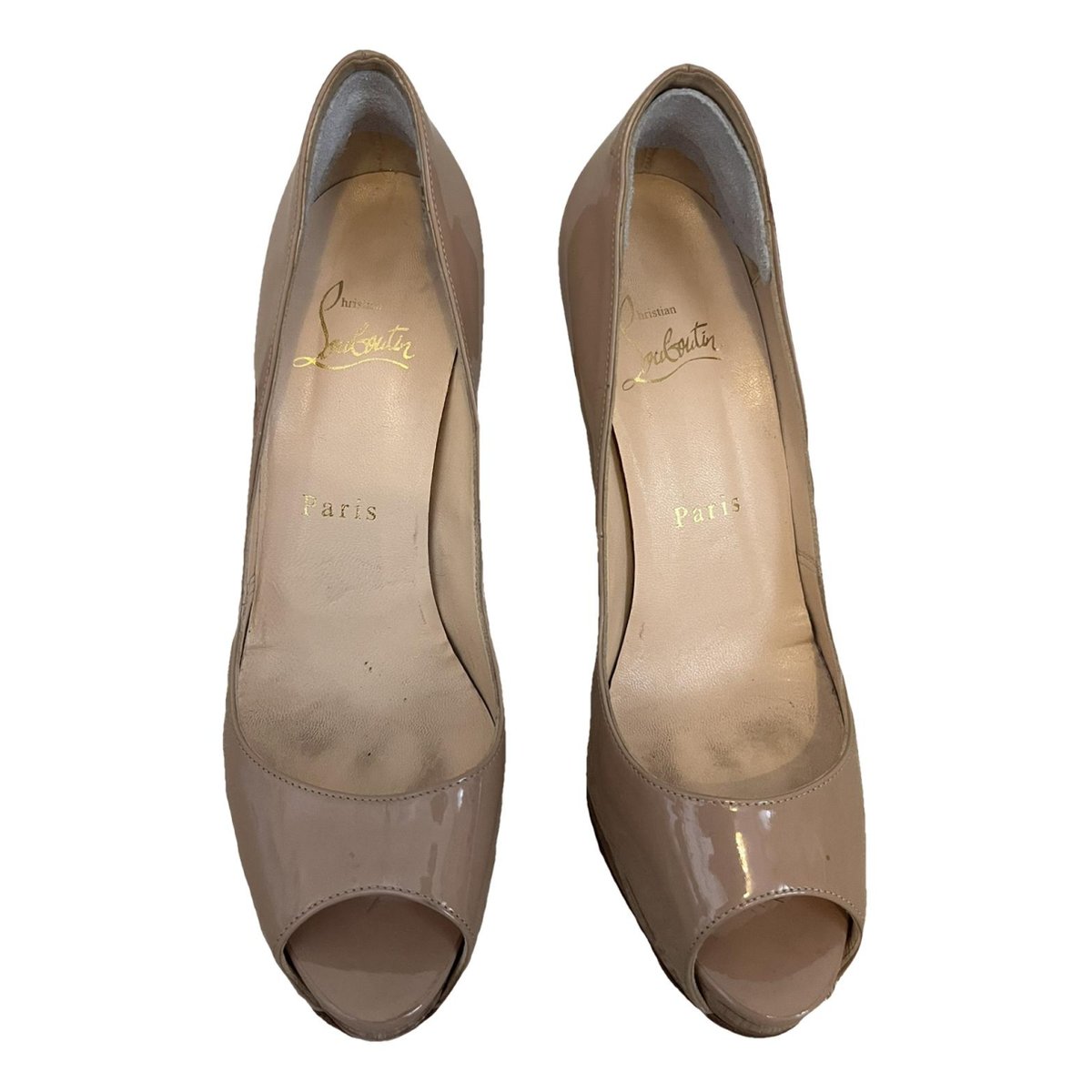 Lady Peep patent leather heels