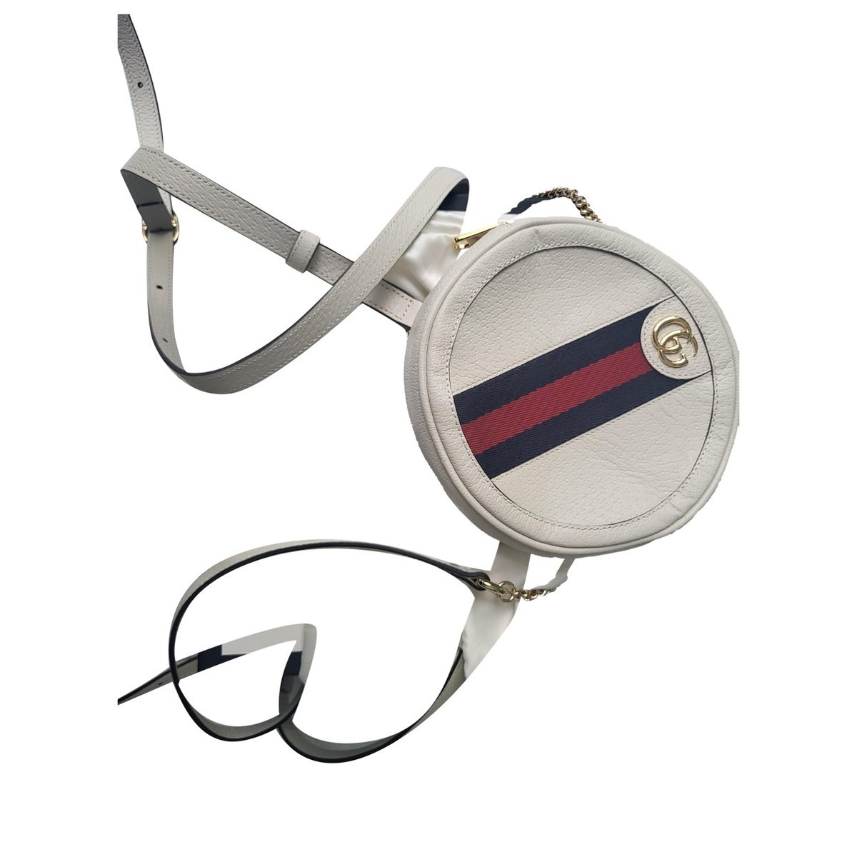 Ophidia Round leather backpack