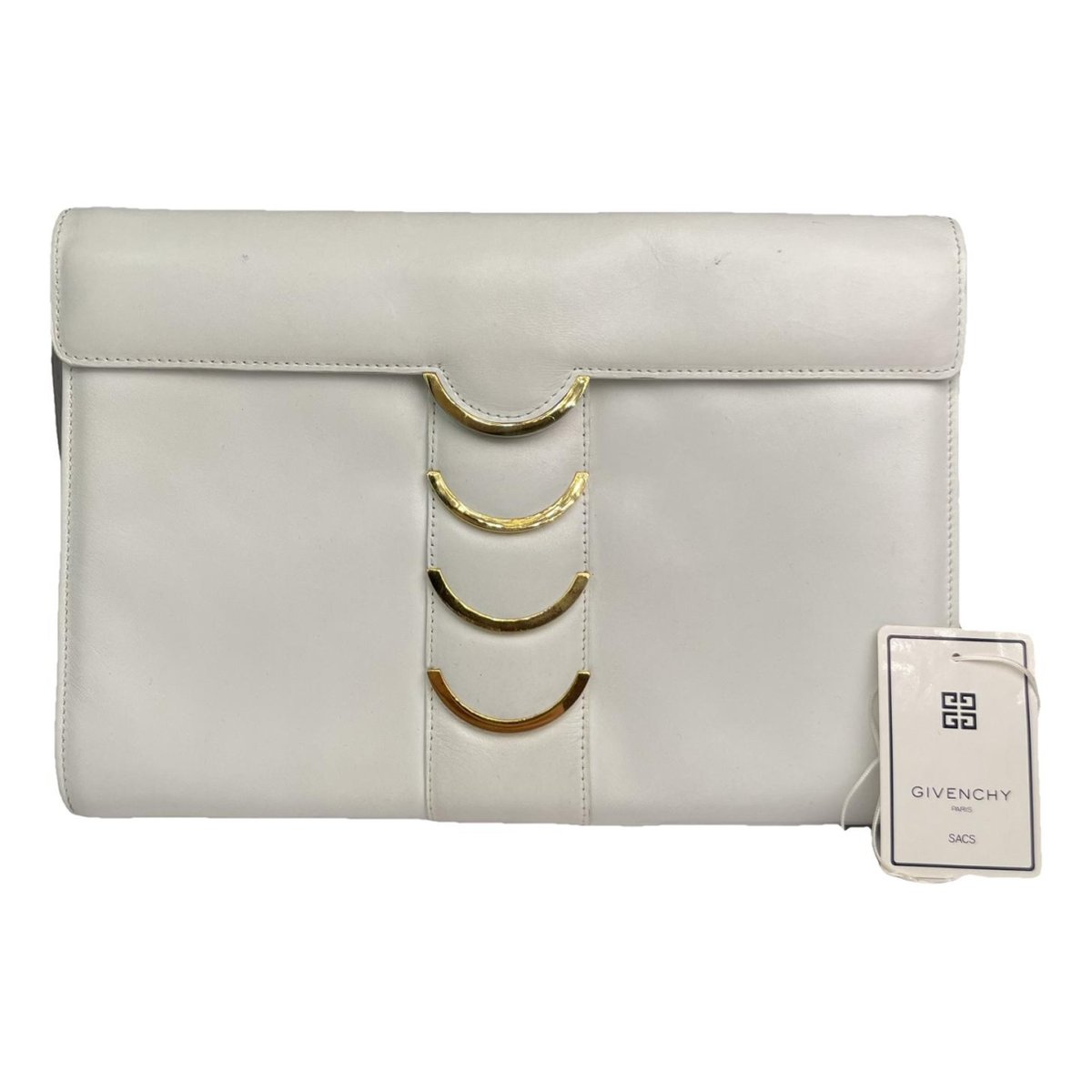 Bow Cut leather clutch bag
