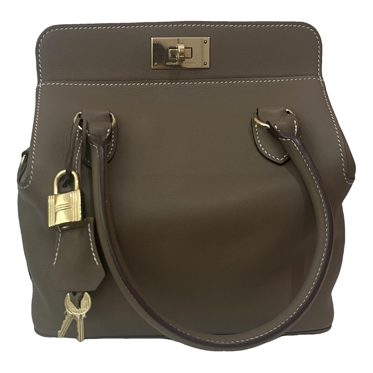 Toolbox leather handbag