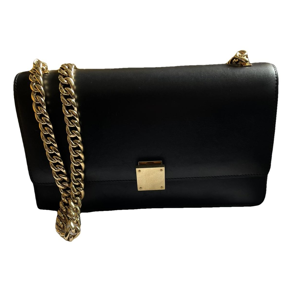 Case flap leather handbag