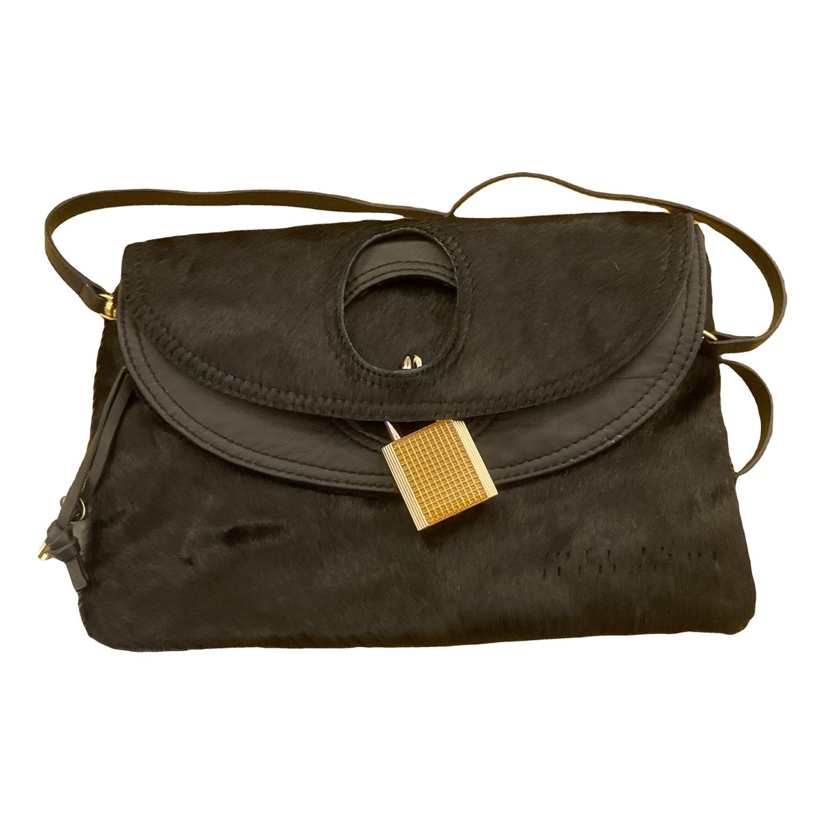 Rosetta pony-style calfskin clutch bag